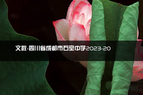 文数-四川省成都市石室中学2023-2024学年高三上学期期末考试