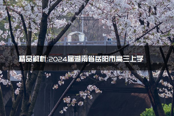 精品解析：2024届湖南省岳阳市高三上学期第一次教学质量监测历史试题（原卷版）