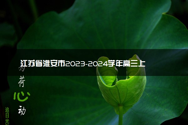 江苏省淮安市2023-2024学年高三上学期期末考试数学试题(原卷版)