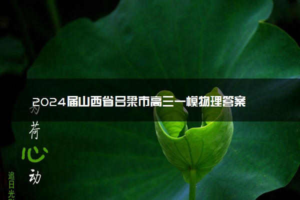 2024届山西省吕梁市高三一模物理答案