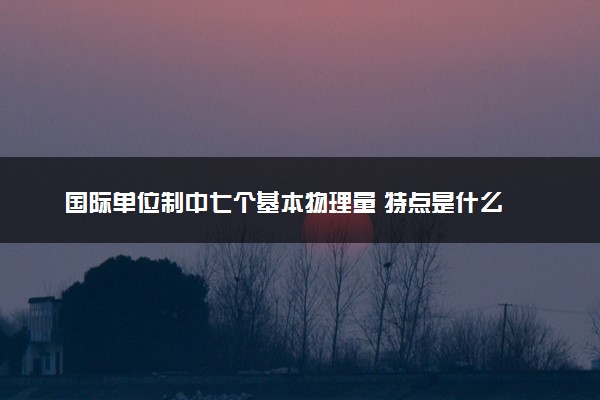 国际单位制中七个基本物理量 特点是什么