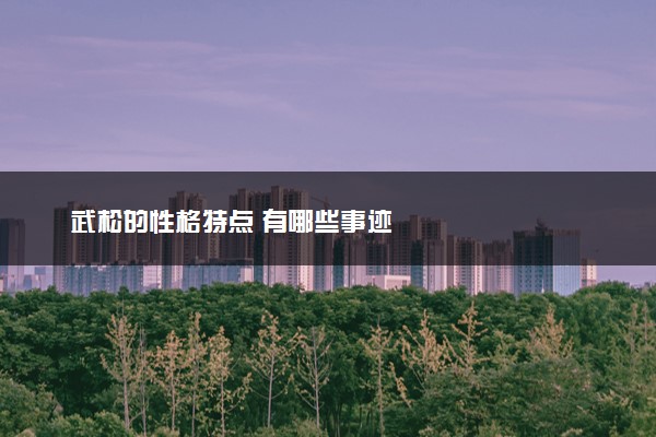 武松的性格特点 有哪些事迹