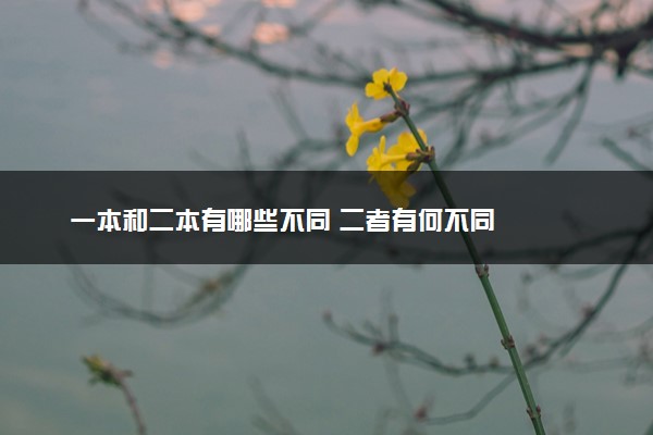 一本和二本有哪些不同 二者有何不同