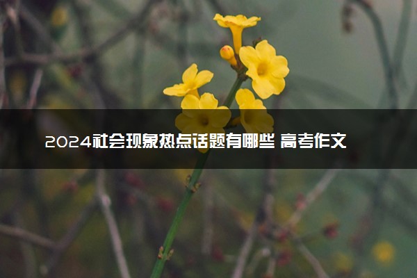 2024社会现象热点话题有哪些 高考作文素材积累