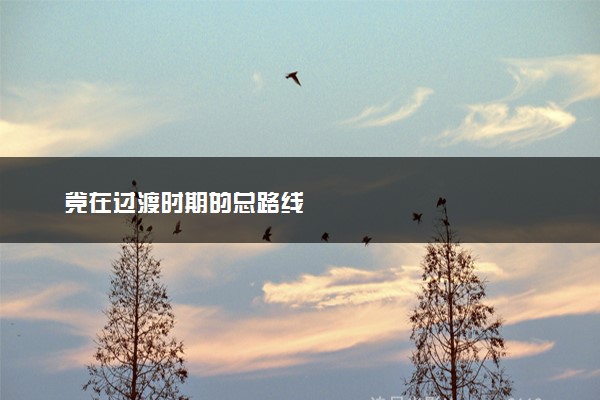 党在过渡时期的总路线