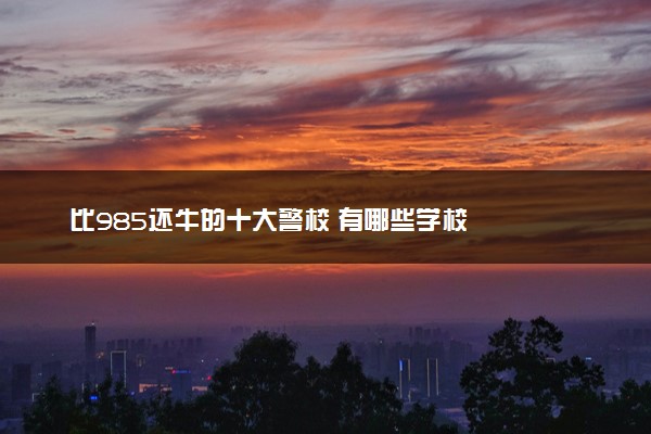 比985还牛的十大警校 有哪些学校