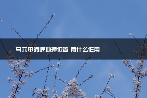 马六甲海峡地理位置 有什么作用