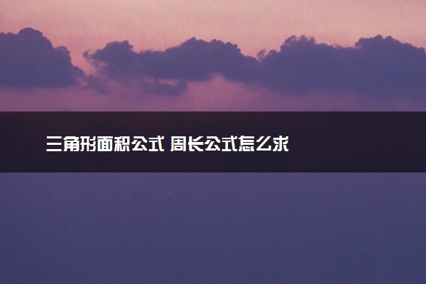 三角形面积公式 周长公式怎么求