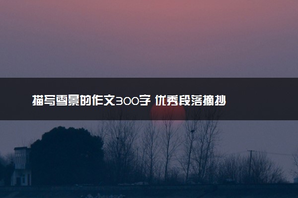 描写雪景的作文300字 优秀段落摘抄
