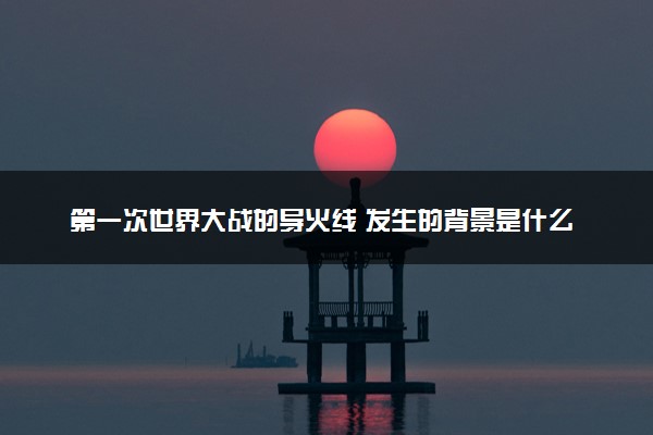 第一次世界大战的导火线 发生的背景是什么