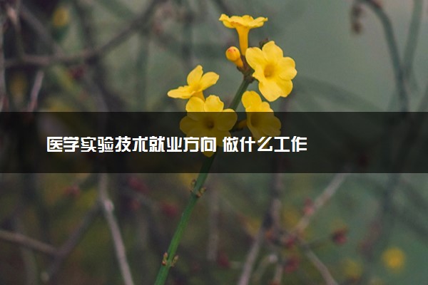 医学实验技术就业方向 做什么工作