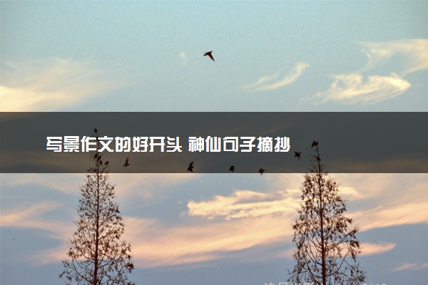 写景作文的好开头 神仙句子摘抄