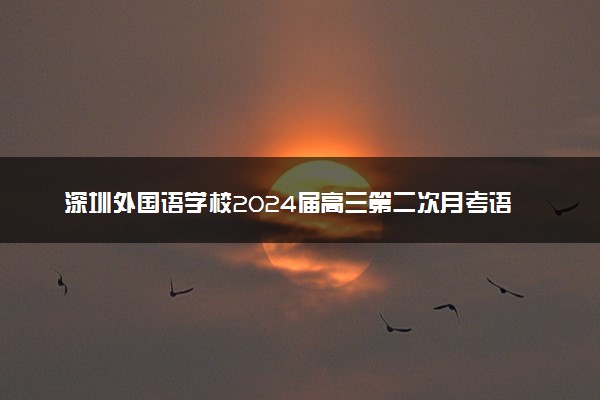 深圳外国语学校2024届高三第二次月考语文答案
