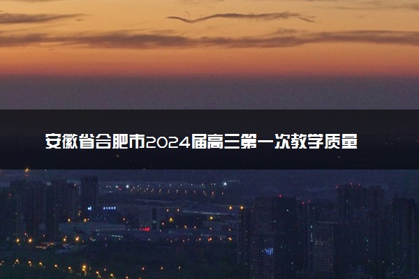 安徽省合肥市2024届高三第一次教学质量检查历史试题（含答）