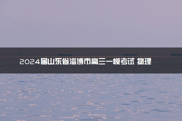 2024届山东省淄博市高三一模考试 物理答案