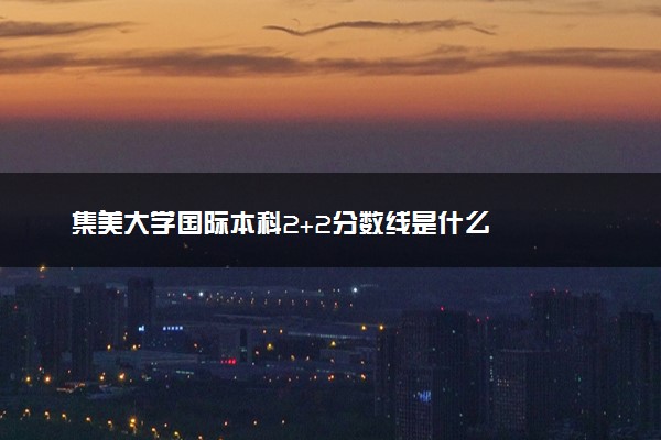 集美大学国际本科2+2分数线是什么