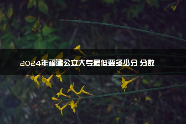 2024年福建公立大专最低要多少分 分数线预测