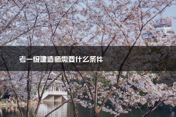 考一级建造师需要什么条件