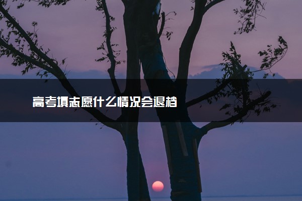 高考填志愿什么情况会退档