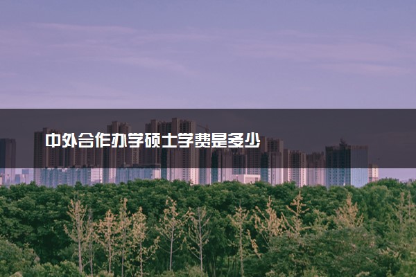 中外合作办学硕士学费是多少