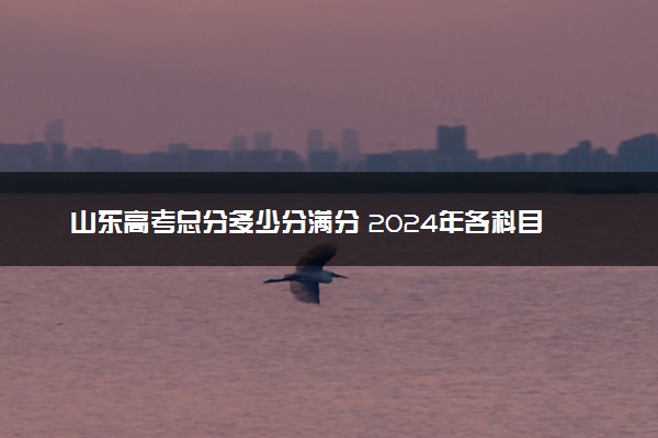 山东高考总分多少分满分 2024年各科目分值如何分配