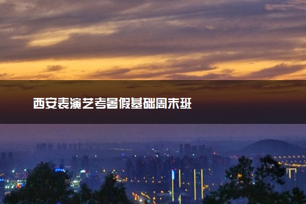 西安表演艺考暑假基础周末班