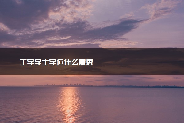 工学学士学位什么意思