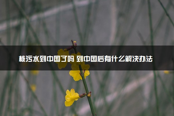 核污水到中国了吗 到中国后有什么解决办法