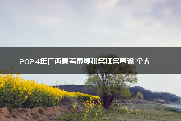 2024年广西高考成绩排名排名查询 个人成绩在全省排名怎么查