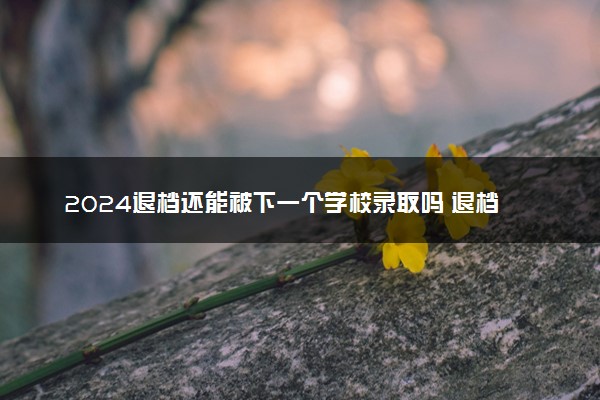 2024退档还能被下一个学校录取吗 退档有什么影响