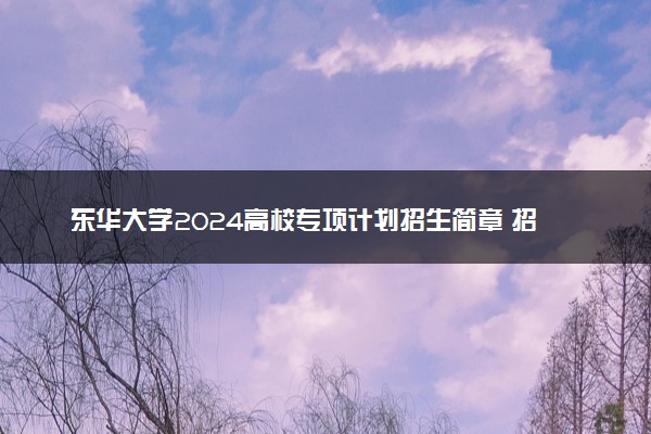 东华大学2024高校专项计划招生简章 招生专业及计划