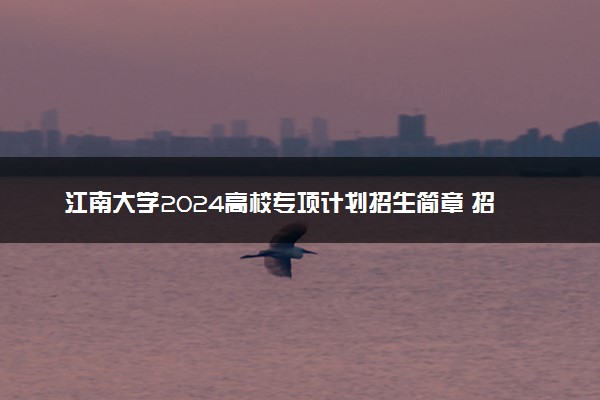 江南大学2024高校专项计划招生简章 招生专业及计划