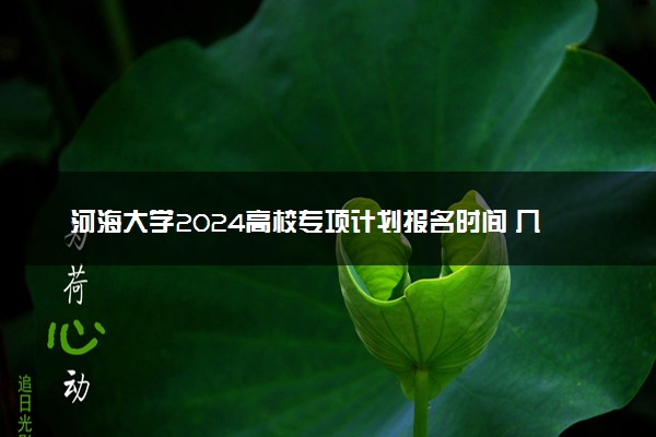河海大学2024高校专项计划报名时间 几号截止
