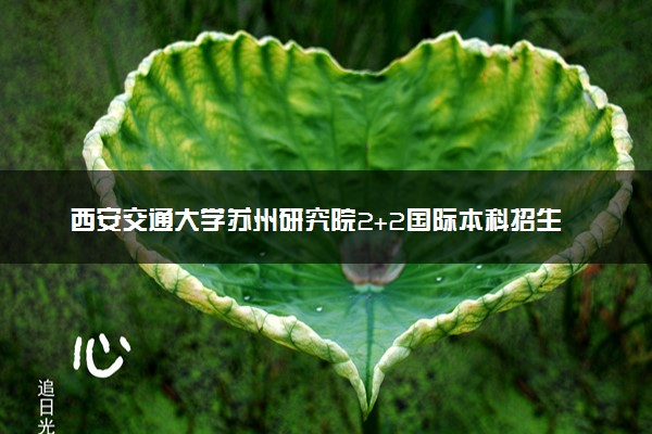 西安交通大学苏州研究院2+2国际本科招生2024