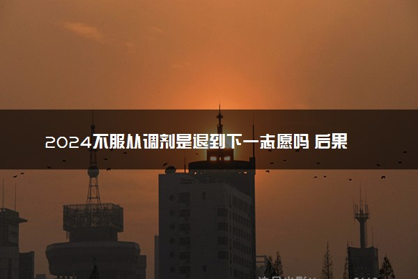 2024不服从调剂是退到下一志愿吗 后果是什么