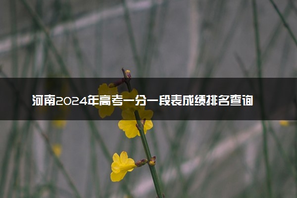 河南2024年高考一分一段表成绩排名查询