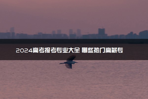2024高考报考专业大全 哪些热门高薪专业值得推荐