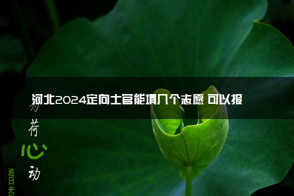 河北2024定向士官能填几个志愿 可以报多少学校和专业