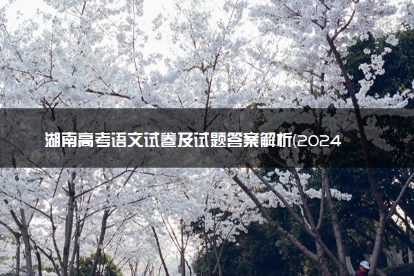 湖南高考语文试卷及试题答案解析(2024考后更新)
