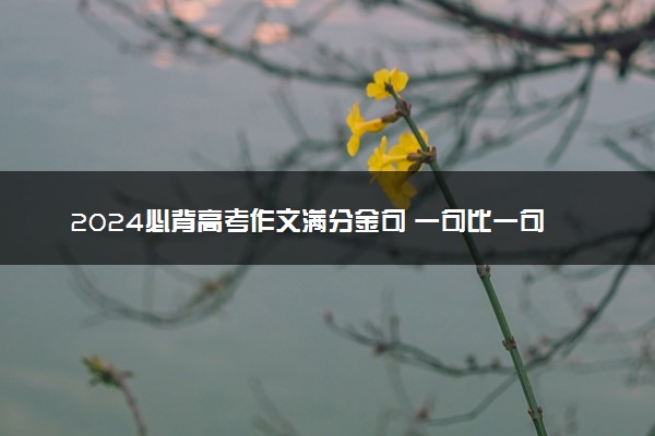 2024必背高考作文满分金句 一句比一句精彩