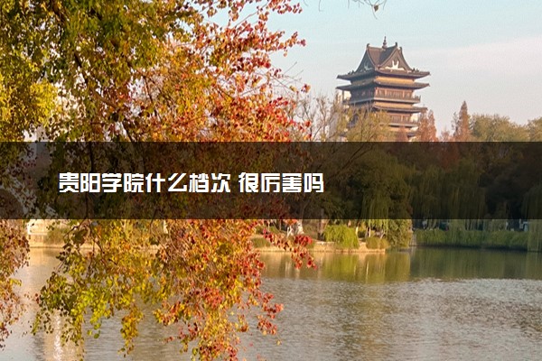 贵阳学院什么档次 很厉害吗