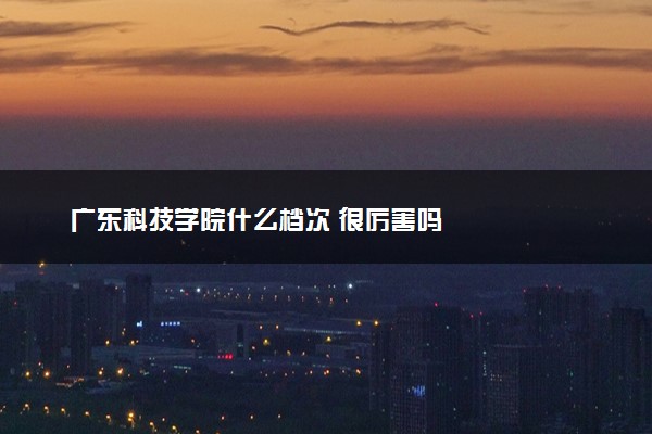 广东科技学院什么档次 很厉害吗
