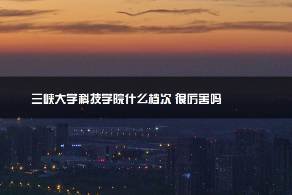 三峡大学科技学院什么档次 很厉害吗