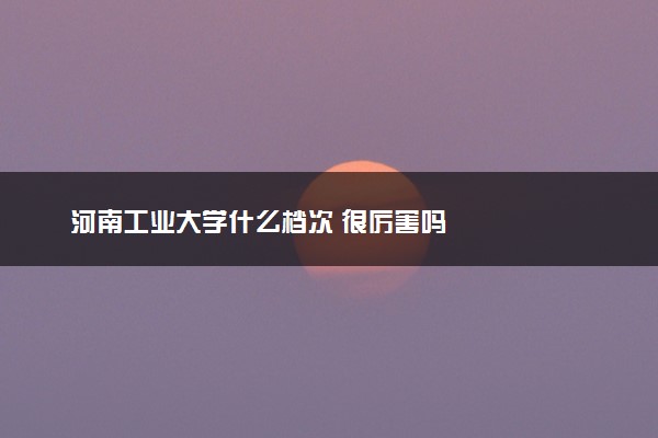 河南工业大学什么档次 很厉害吗