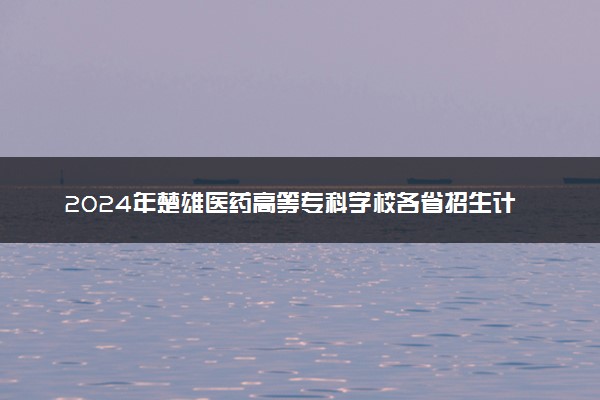 2024年楚雄医药高等专科学校各省招生计划及招生人数