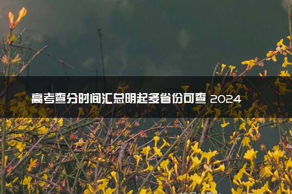 高考查分时间汇总明起多省份可查 2024高考成绩怎么查