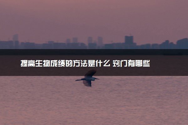 提高生物成绩的方法是什么 窍门有哪些
