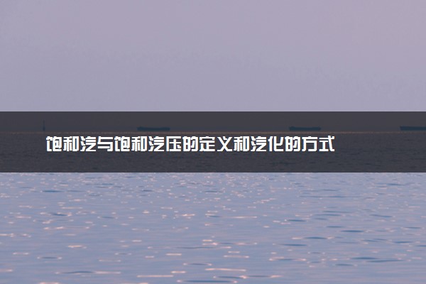 饱和汽与饱和汽压的定义和汽化的方式