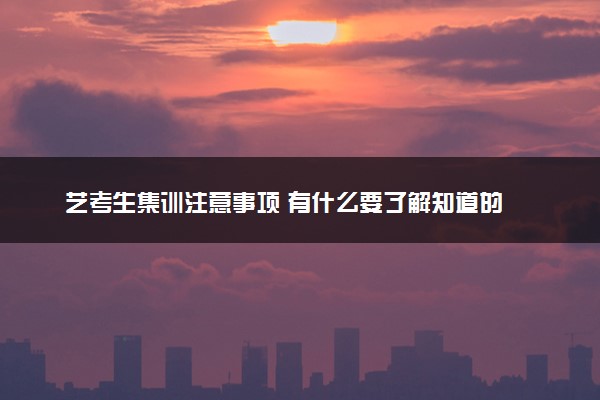艺考生集训注意事项 有什么要了解知道的