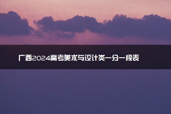 广西2024高考美术与设计类一分一段表
